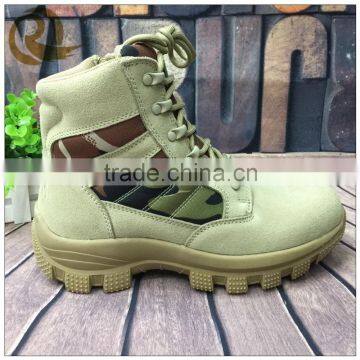 Wholesale military leather men's waterproof hiking boots