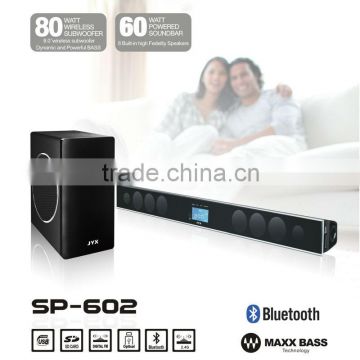 2.1CH TV SOUNDBAR WITH BLUETOOTH/OPTICAL/COAXIAL DIGITAL INPUTS , WIRELESS SUBWOOFER BEST CHOICE FOR TV SOUND BAR SPEAKER