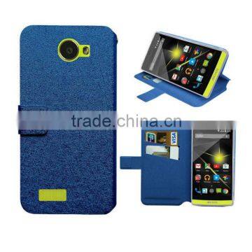 blue wallet leather case for archos 50 diamond