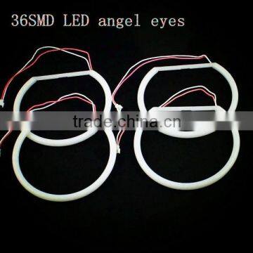 auto drl xenon projector bright white 36 smd led angel eyes kit for bmw e46 halo ring headlight with 12v 5w