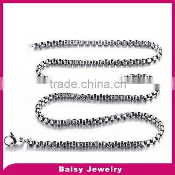 China factory wholesale fashion stainless steel rolo chain necklace for boyfriends