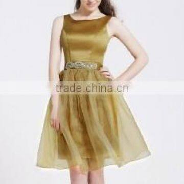 [FFD0051] Ladies Organza Polyester Shell Fit Bodies Dress