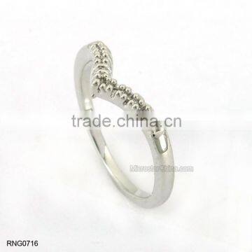 Simple Fashion Double Leaf Shape Diamond Copper Adjustable Ring For Women photo-3
