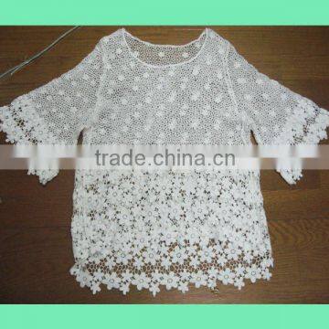 White cotton flowers latest tops designs girls