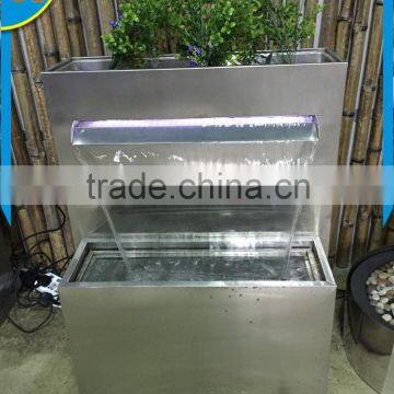 Indoor Decoration Stainless Steel Water Fountain Water Fountain and Flower Pot