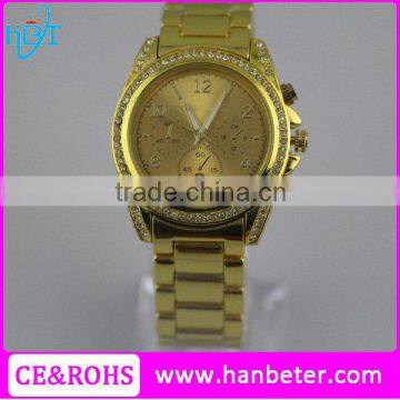 Gold tone watches for china sl68 movt stainless steel back watches