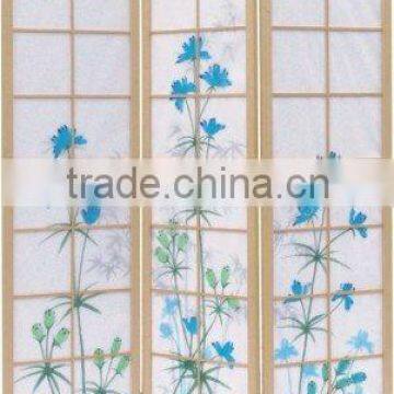 Blue Flowers Shoji Screen