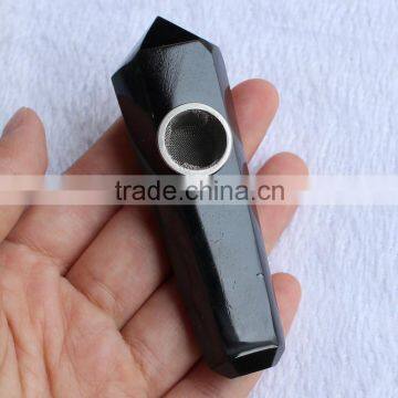 Natural Black Obsidian Cheap Smoking Pipes for Sale photo-4