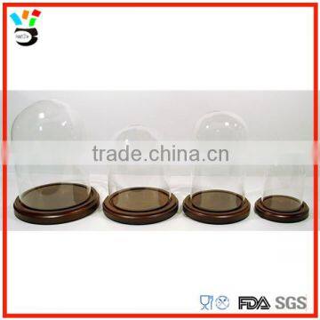 Wholesale Decorative Blown Technique And Household Theme Custom Size Glass Dome With Base