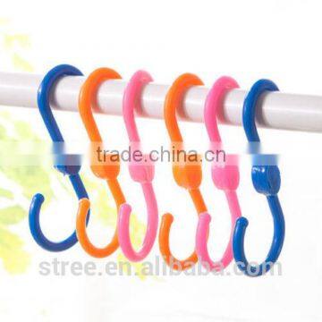 360' Swivel S-shaped ABS Resin Hanger Hooks Towel Scarves Clothes Ties Holder