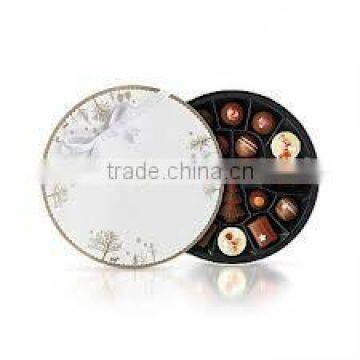 creative round chocolate packaging box with dividers insert