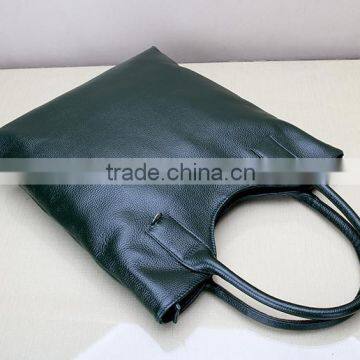 Genuine Leather Sample Zip Closure Handbag Top Handle Tote Bag photo-2