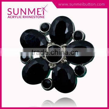 High Quality Taiwan Product Bulk Black Flower Rhinestone Buttons