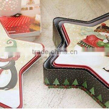 star shape christmas tin gift box