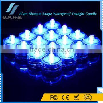 12Pcs Rechargeable Electric Water Submersible Led Tea Lights Candle Blue