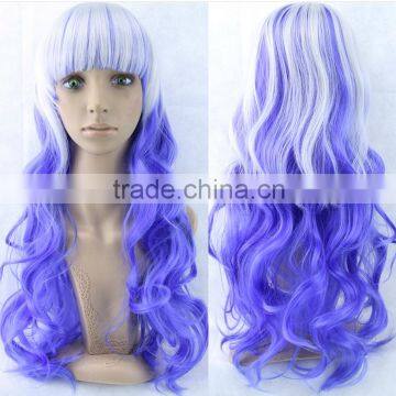 Costume Synthetic purple and white wig N408