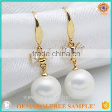 2016 Latest cute girls bowknot mother pearl earrings