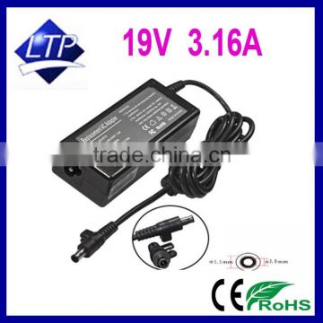 Brand new 19V 3.16A power supply with connector 5.5*3.0mm laptop adapter for samsung ADP-60ZH D 60w battery charger