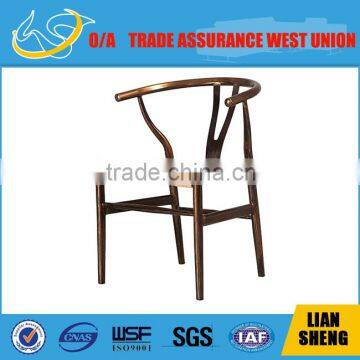 Classic antique bent Iron frame kraft twine cafe chair