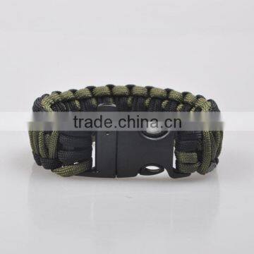 550 paracord bracelet with whistle buckle, hook and loop clasp paracord bracelet