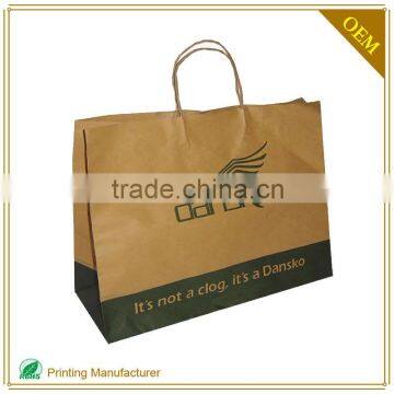 Raw Material Brown Craft Paper Bag Printing Custom With Length Handle