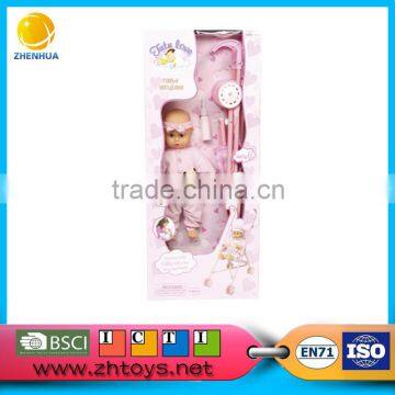 14 inch ic baby doll with a baby cart and a pink nipple cream doll for sale