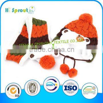 Hot sale baby Knitted Cap and Scarf Set