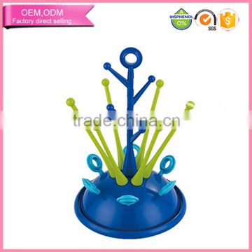 Blue tree stand Multi-functional bottle drying rack for baby feeding bottles