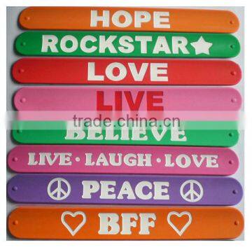 Wholesale silicone slap bracelet/slap bracelet