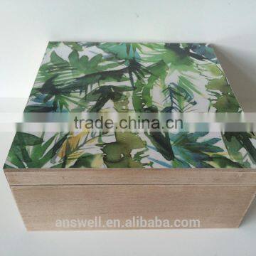 green plant lid wholesale decorative wooden storage box