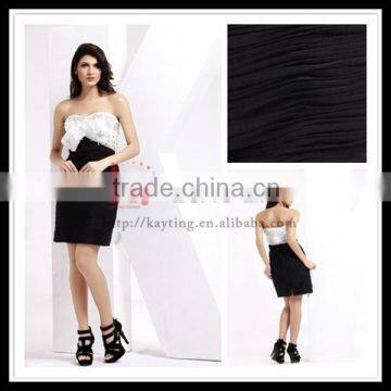 Newest formal off-shoulder ruffle black-white chffion cocktail dress 1021