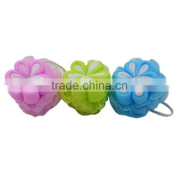 (JML0698)2015 new custom shape bath flower scrubber wholesale bath sponge balls