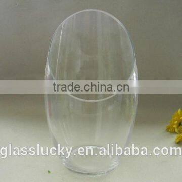 Handblown Clear Glass Jar, Oblique Opening Glass Vase Glass Jar for Home Decoration photo-3