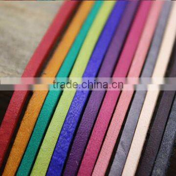 New Arrival Flat Genuine Leather Cord Colorful for Pet Collar Chain Bracelet Necklace photo-3