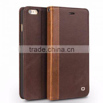 QIALINO Genuine Leather Case For Cell Phone Accessories For iPhone 6 wallet money pocket card slot