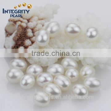 7.5-8.5mm AAA white teardrop rice shape natural pearl factory price loose pearl cultured pearls