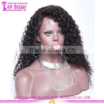 22 Inches Malaysian Deep curly Hair Long Side Part Thin Skin Silk Base Full Lace Wig