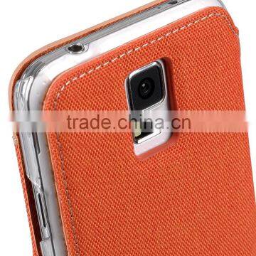 Cool Stylish Artificial Leather Case Cru Series Nubook Type for Samsung Galaxy S5