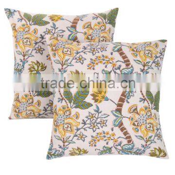 Indian New Designer Cushion Cover Colourful Hand Block Print Fabric Cotton Textiles From Rajrang