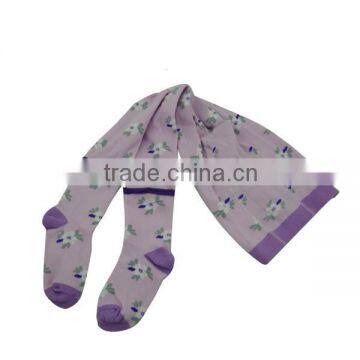 GST-02 Custom High Quality Jacquard 100% Cotton Children Girl Tights Socks