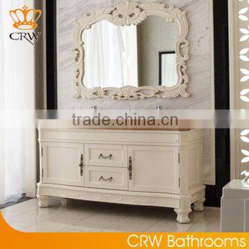 CRW custom bathroom combination vanity units unique white bathroom cabinet with sink design luxury double bath vanity with top