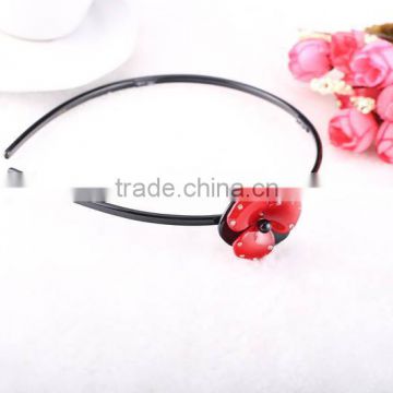 Exquisite hair flower band with rhinestone thinner hair accessories with resin material crystal decorative headband