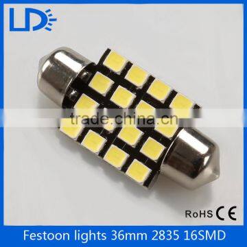 LED light Bulb Car Interior Light 36mm 3528 16smd festoon bulb 12v 5w