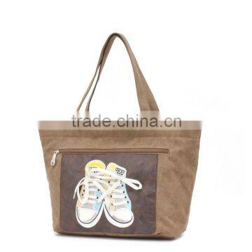 Vintage Canvas Bag Shoulder Bag For College Messenger Cross Body Bag Cotton Tote Bag