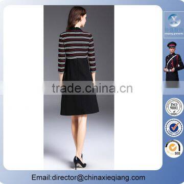 2016 Fashion Ladies Designer Elegant Stripes Dress