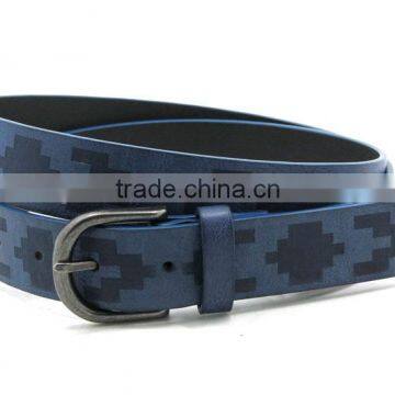 2017 innovative western style in black matter pu/genuine leather belt