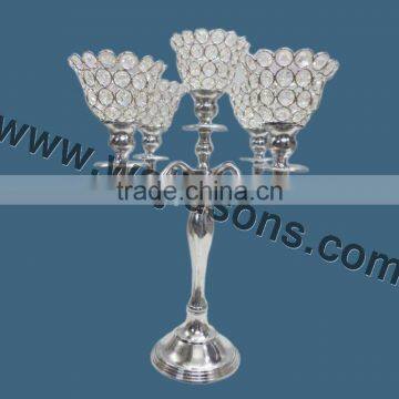 new rounded base standing floor candelabra for sale | gold plated cemetry used candelabra | weddings used candelabra