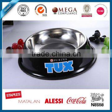 steel single dog bowl for food feeding with colorful printing