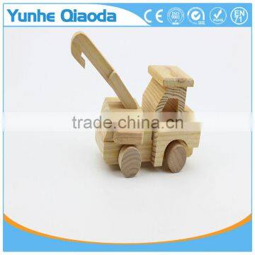 Wood 3D Vehicle Mini Pullze Crane r 3D Woodcraft Kit Assemble Paint DIY 3D Puzzle Toys for Kids Adults the Best Birthday Gift photo-3