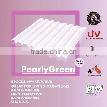 Polycarbonate sheet (Corrugated Pearly GREEN GRECA)